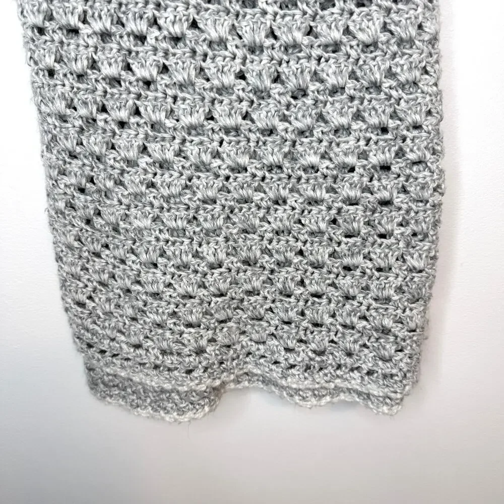 Handmade Crochet Baby Unisex Neutral Crib Stroller Blanket 38